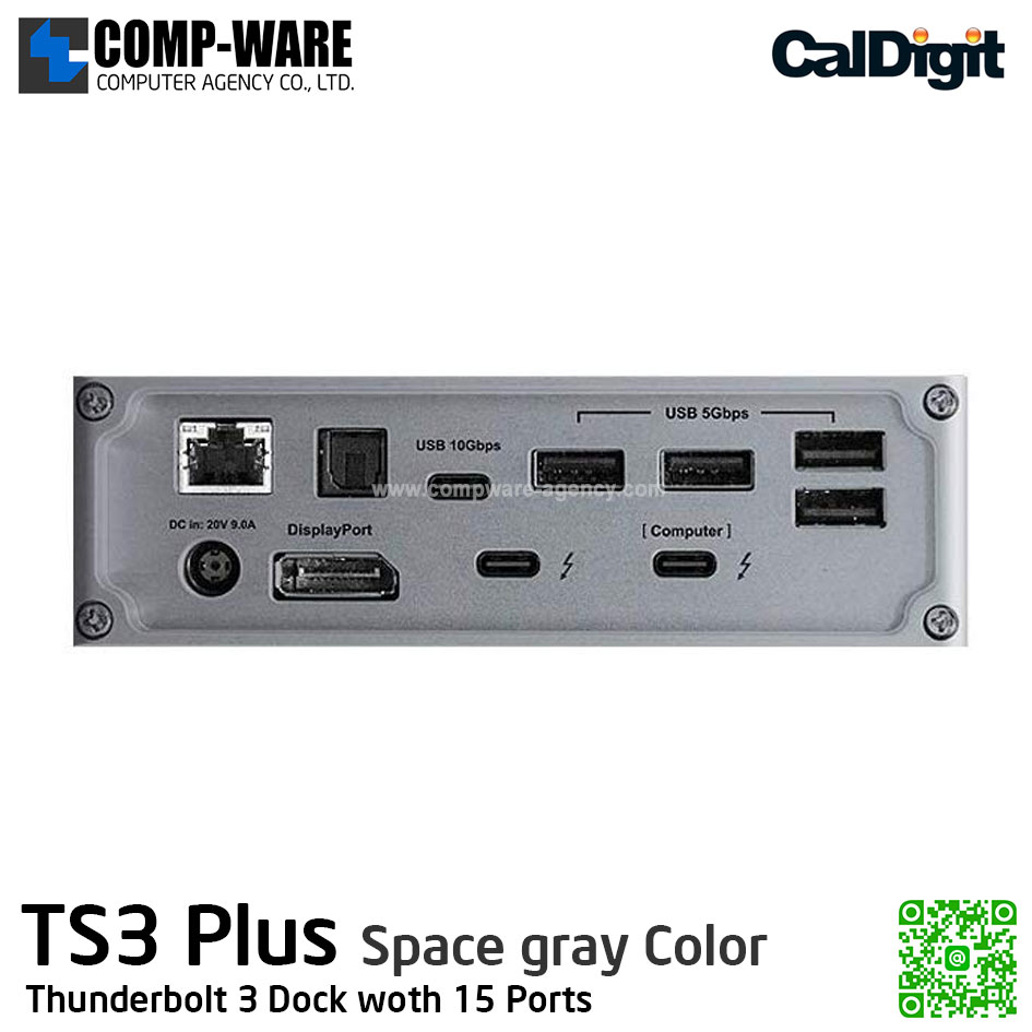 CalDigit Thunderbolt™ Station 3 Plus (15 Ports of Extreme Connectivity) TS3Plus (Space Gray Color) รับประกัน 1 ปี // เฉพาะสั่งแบบ PRE-ORDER เท่านั้น