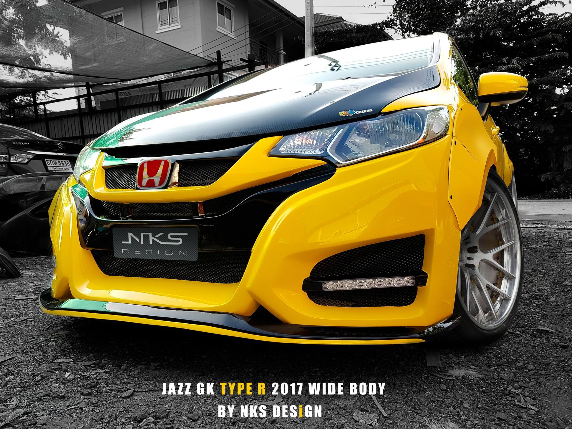 HONDA JAZZ GK TYPE R17 WIDE BODY RAW WORK COMPLETE SET (NKS DESIGN)