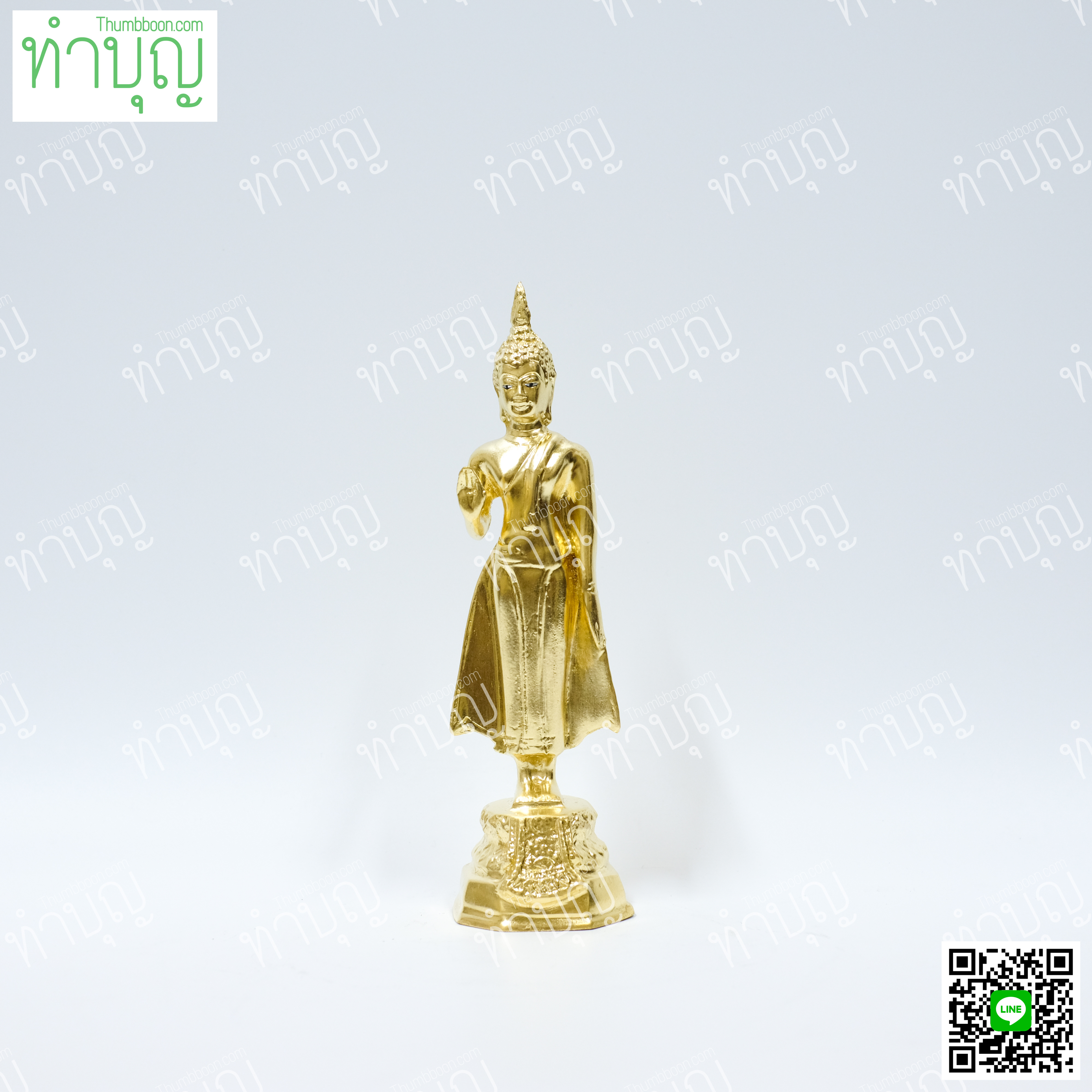 พระประจำวันจันทร์ (ปางห้ามญาติ) 3" ปิดทอง