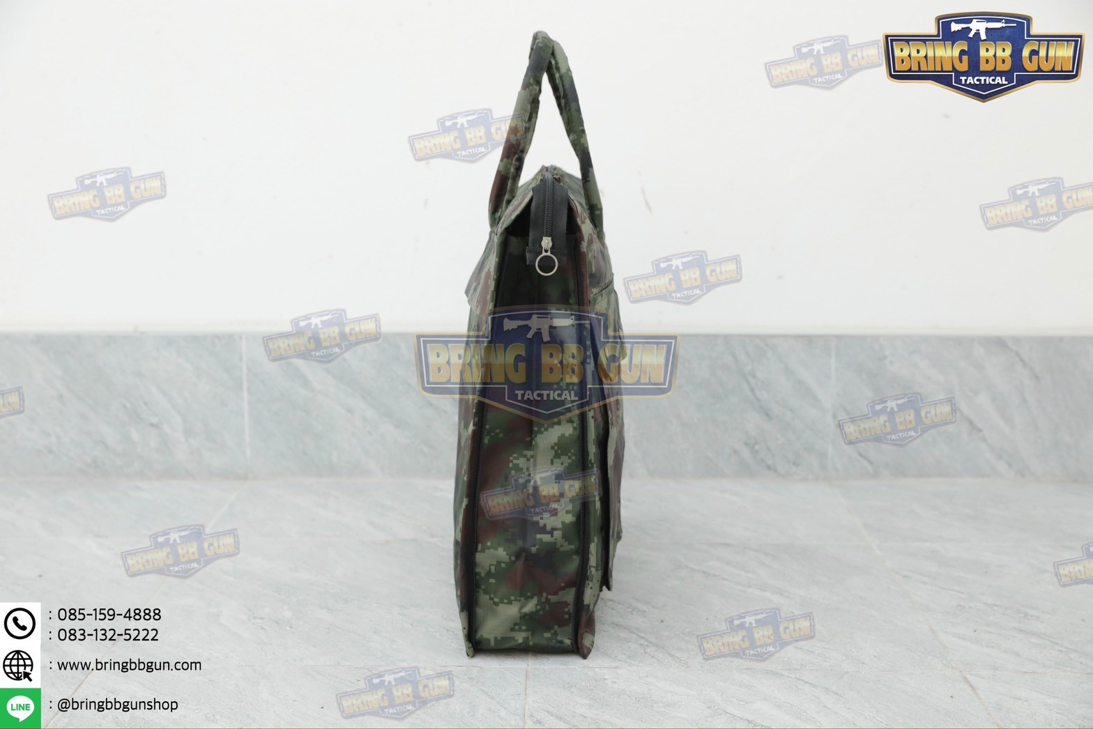 กระเป๋าถือทหาร (แบบซิปรอบ) กระเป๋าอเนกประสงค์ (ขยายข้างได้)