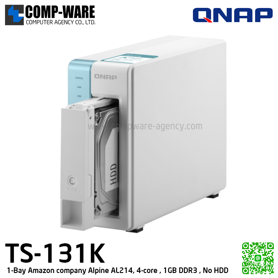 QNAP NAS (1-Bay) TS-131K (1GB DDR3 RAM) AnnapurnaLabs Quad-Core , No HDD // 2Y Warranty