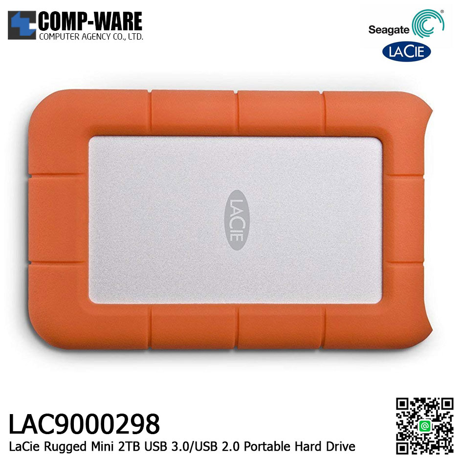 Seagate LaCie 2TB Rugged Mini USB 3.0/USB 2.0 Portable Hard Drive - LAC9000298