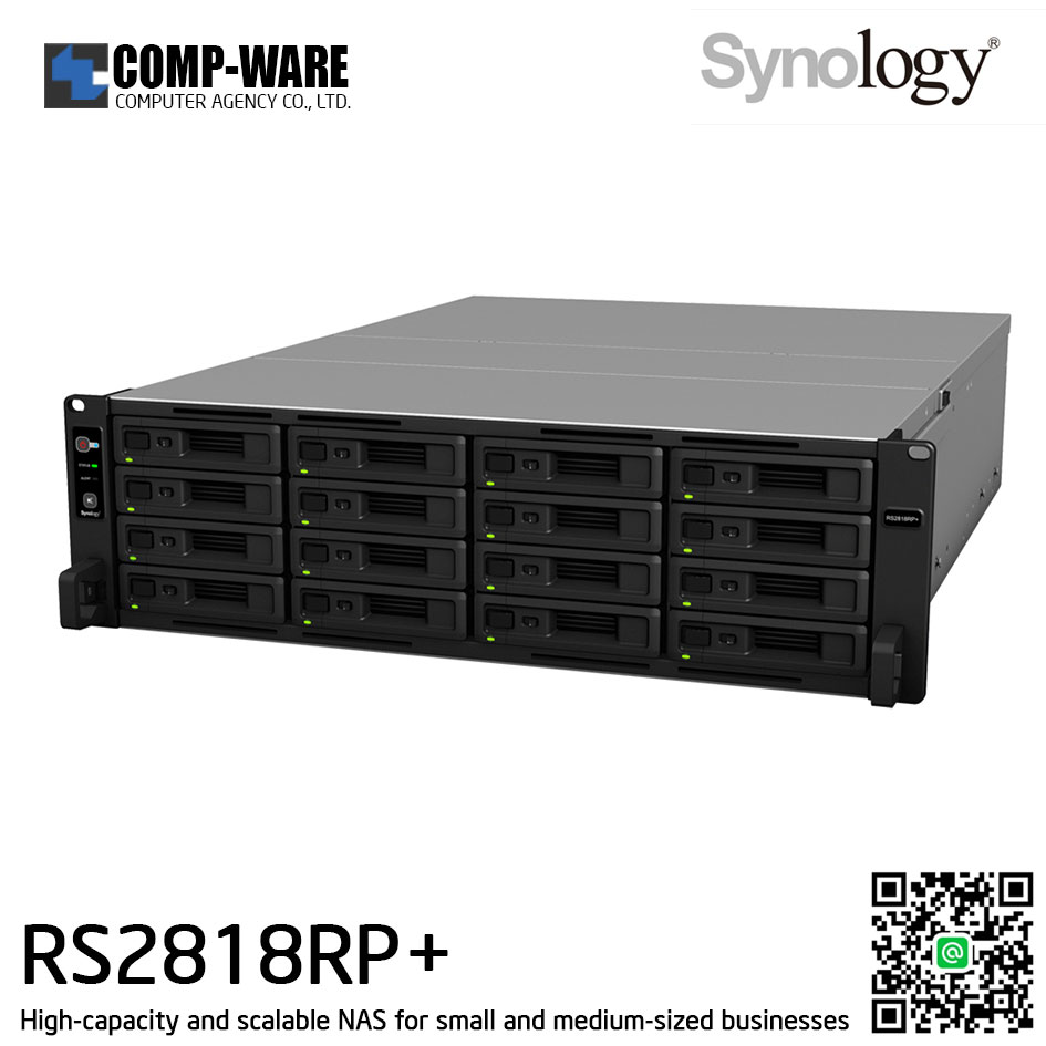 Synology RackStation (4U 16-Bay) RS2818RP+ (4GB RAM up to 64GB) Intel Atom Quad-Core Redundant Power Supply w/Rail Kit RKS1317 , No HDD