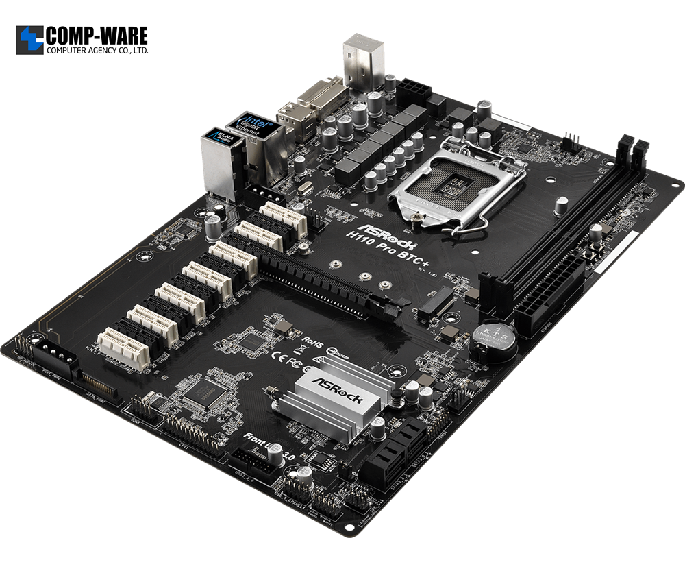 ASRock H110 Pro BTC+ (13-PCIe) Cryptocoin Mining ATX Motherboard