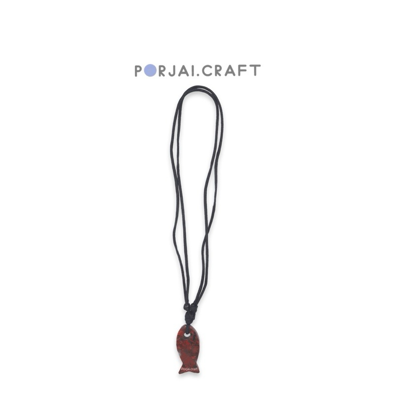 Brecciated Jasper Fish Necklace สร้อยคอแจสเปอร์ ปลา