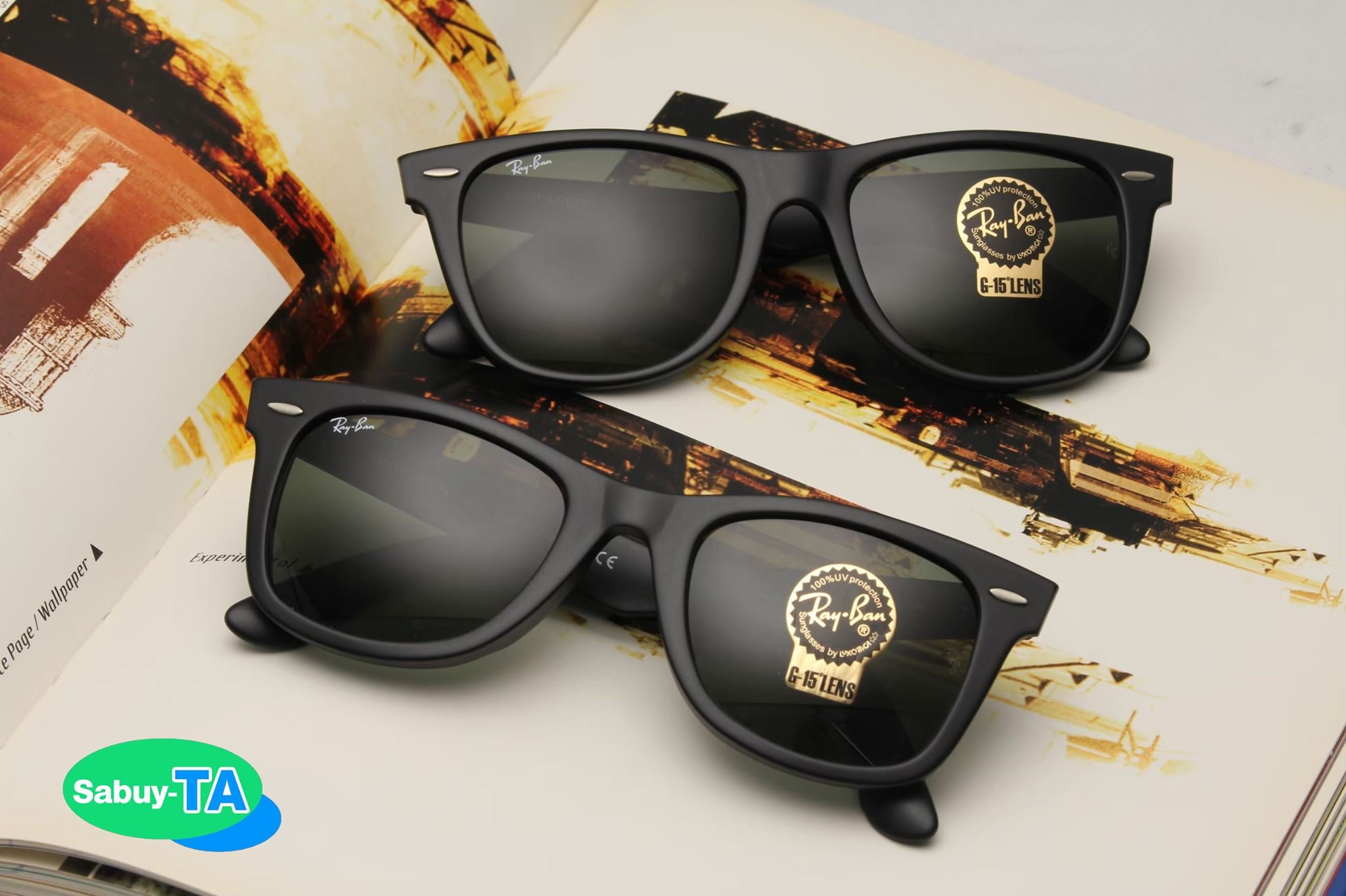 RayBan Wayfarer RB2140F 901S 52 mm. ดำด้าน