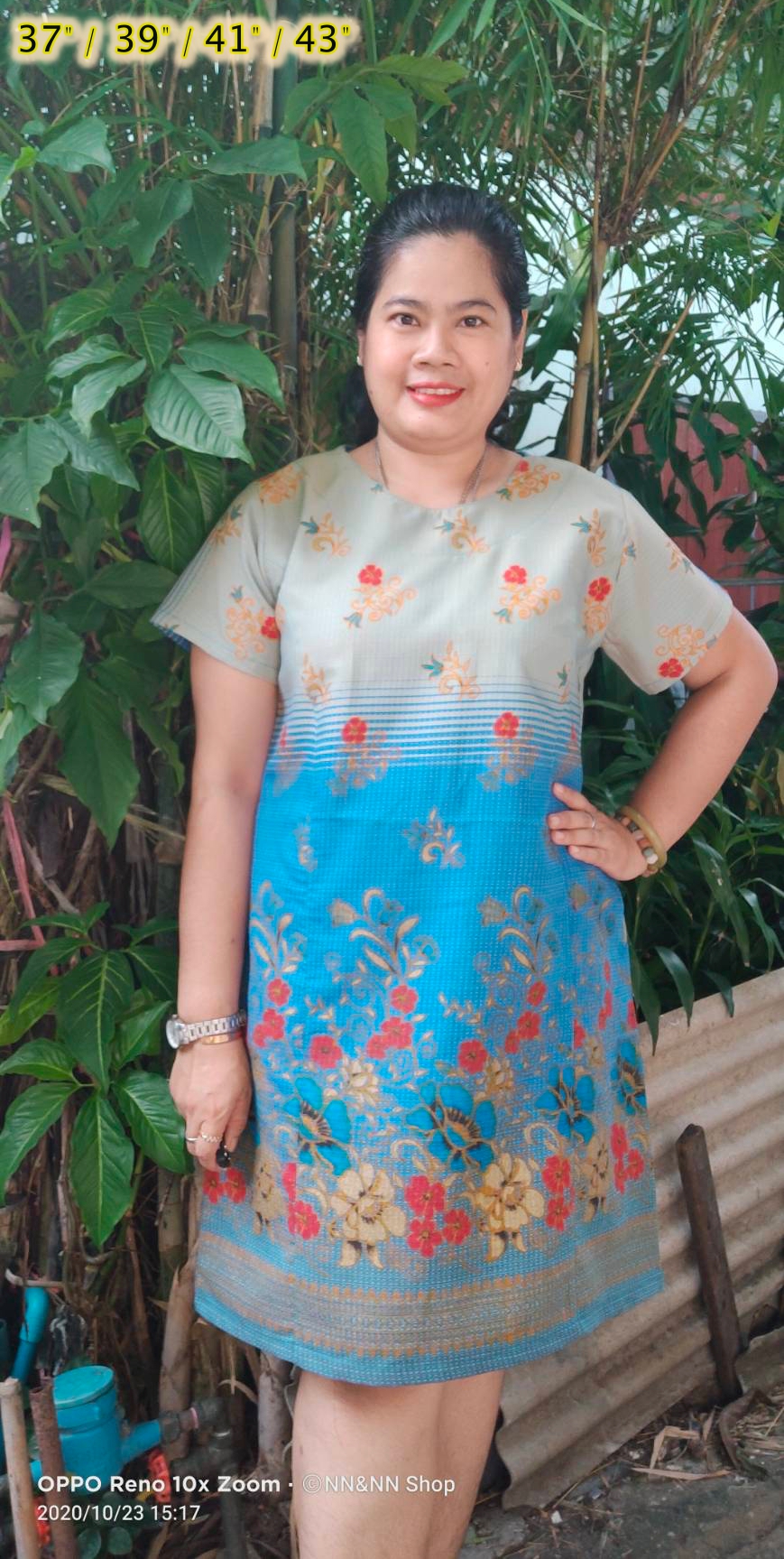 NNandNN Shop 1 0026 เดรสคอกลม แขนกระบอก หลายสี 38