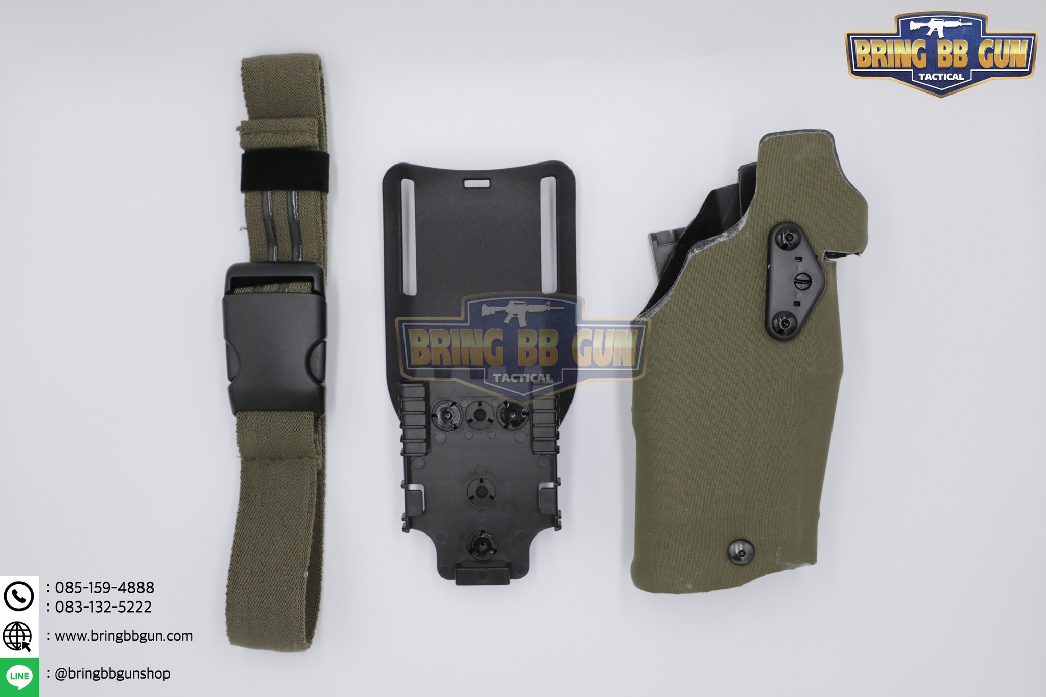 ซองปืนพกนอกปลดนิ้วโป้ง สำหรับGlock และ ไฟฉาย (Glock 17 + X300) ◼ มือขวา ◼