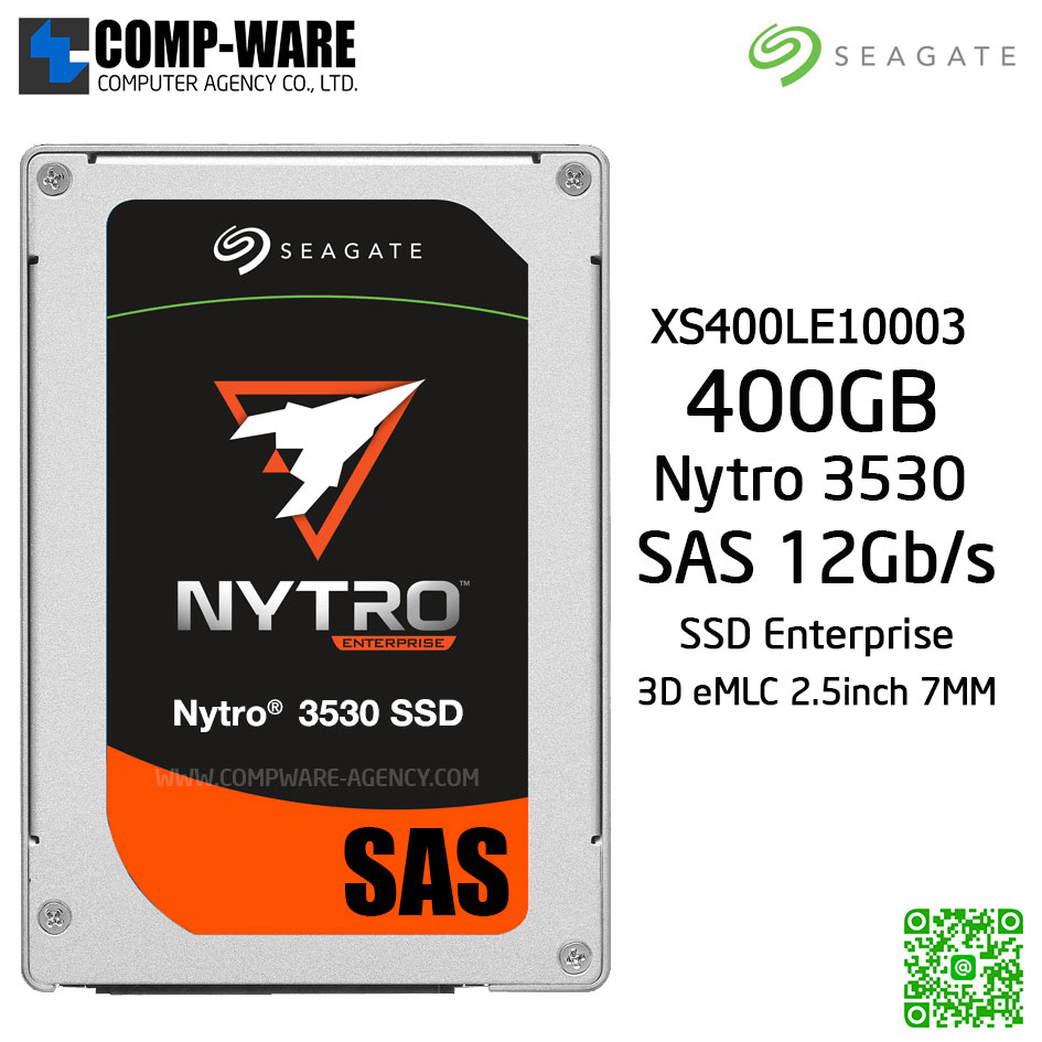 Seagate Nytro 3530 400GB 2.5 Inch Enterprise SSD SAS 12Gb/s ,NO ENCRYPTION , 5 Years warranty - XS400LE10003