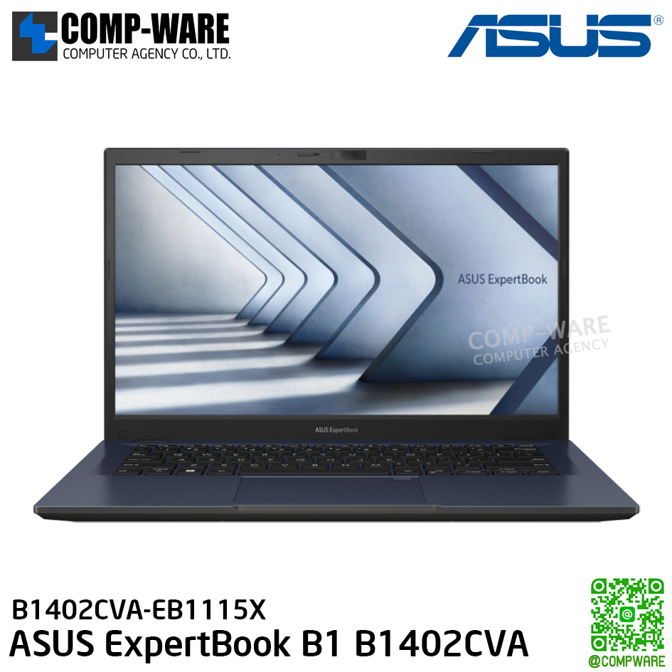 ASUS ExpertBook B1 B1402CVA / 14-inch / Intel Core i5-1335U Processor 1.3GHz (12M Cache, up to 4.6GHz, 10 cores) / 8GB DDR4 / 1TB / Windows 11 Pro / 3Y Warranty ON-SITE / B1402CVA-EB1115X
