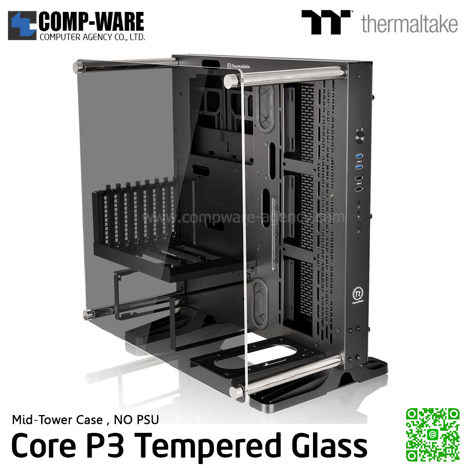 Thermaltake Core P3 TG ,Tempered Glass ATX Open Frame Chassis , No Power - CA-1G4-00M1WN-06