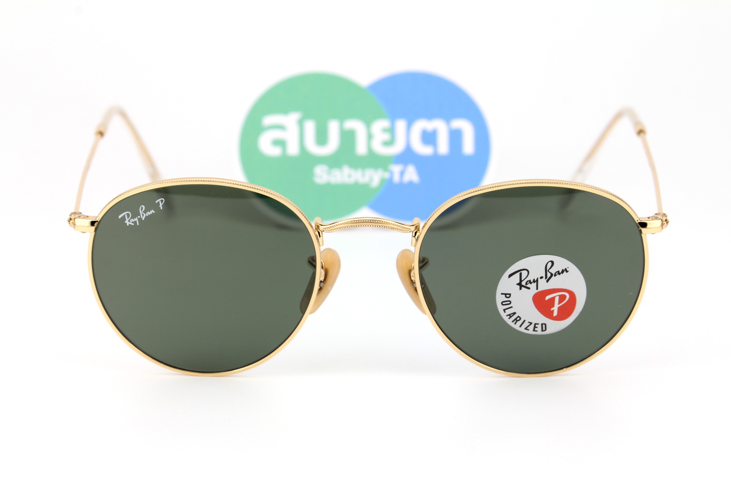 RayBan Round RB3447 001/58 Polarized Lens