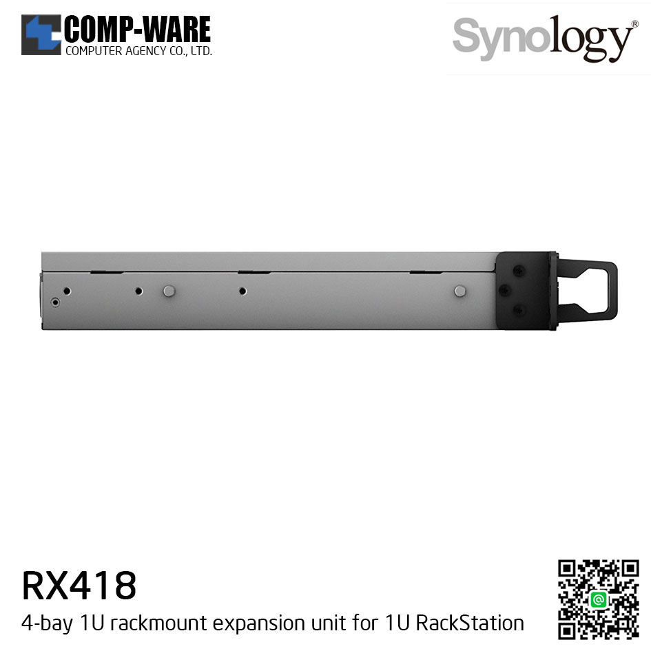 Synology Expansion Unit (1U 4-Bay) RX418 / Rail Kit RKS-02 / No HDD / 3 Year Warranty