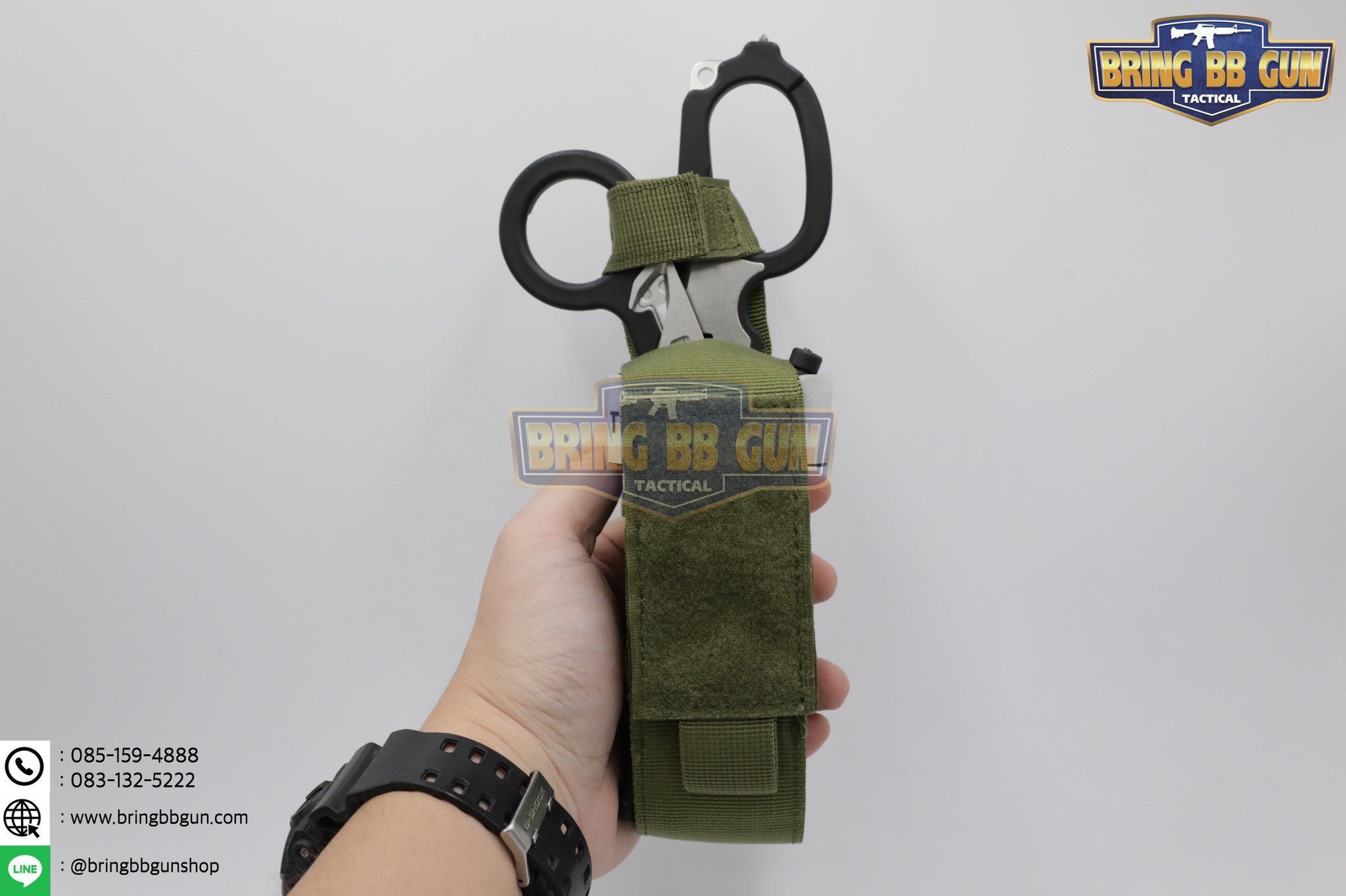 ชุดเพ้าผ้าใส่สายห้ามเลือด+กรรไกรแพทย์สนาม LM Raptor (ซองผ้าใส่สายรัดห้ามเลือด+สายรัดห้ามเลือด+กรรไกร LM Raptor)