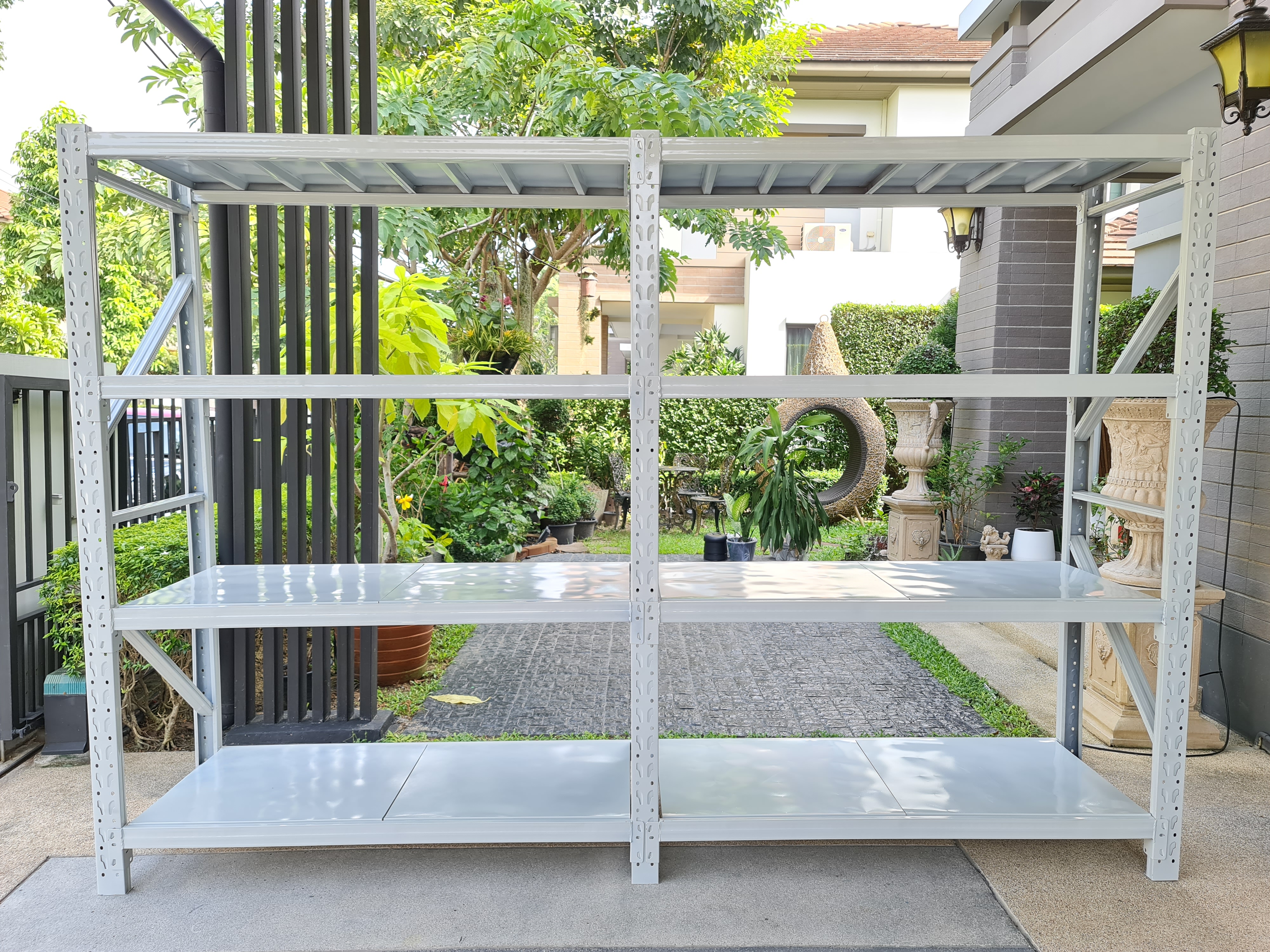 ชั้นวางสินค้า MicroRack DoubleRack (ชั้น2ล็อก) สีขาว (อมเทา) 300x60x200cm.