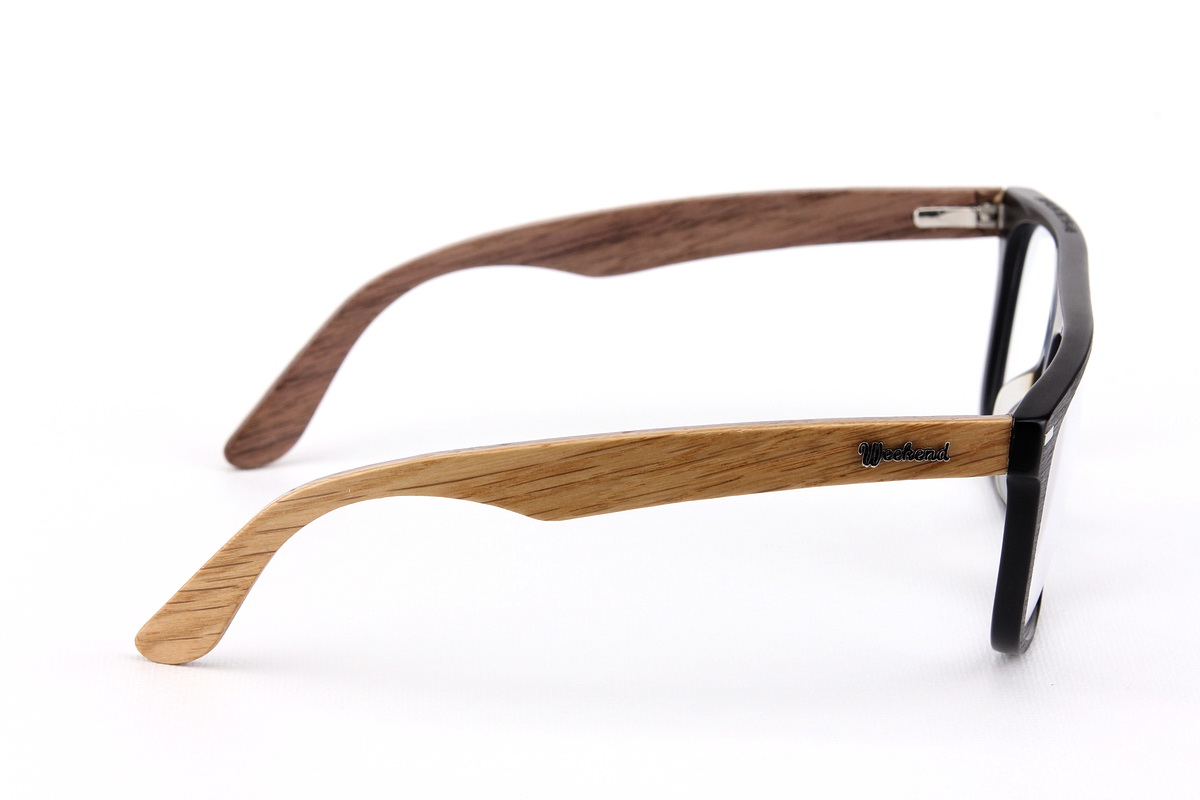 กรอบแว่นสายตาขาไม้ Weekend Duet Collection Berlin Matte Black (Light)