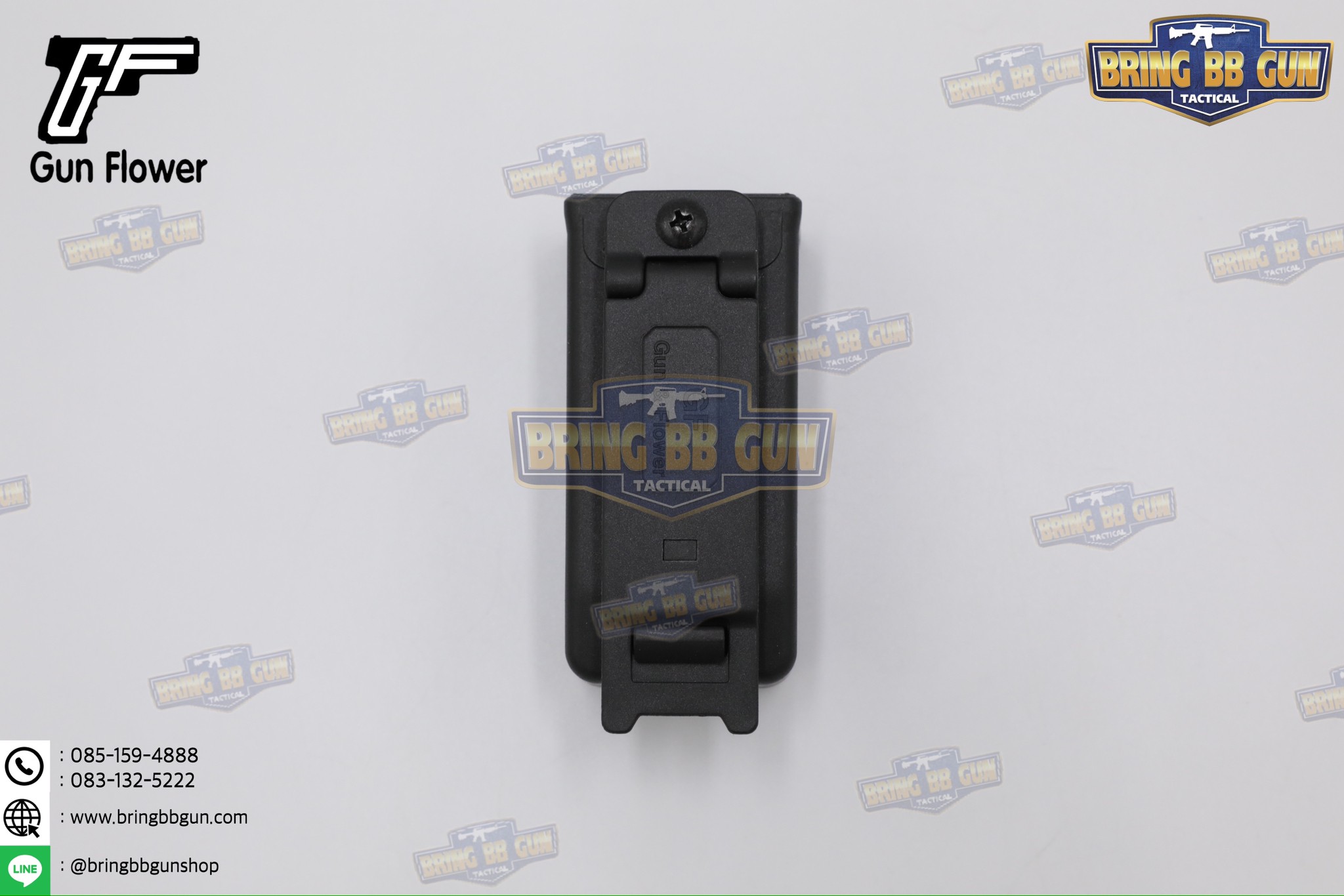 ซองแม็กกาซีนเดี่ยว พกนอก (9mm. แถวคู่) ยี่ห้อ Gun&Flower (ซองแม็กกาซีนเดี่ยว Polymer 9 mm.) (Gun&Flower Universal Polymer OWB Single Magazine Pouch)