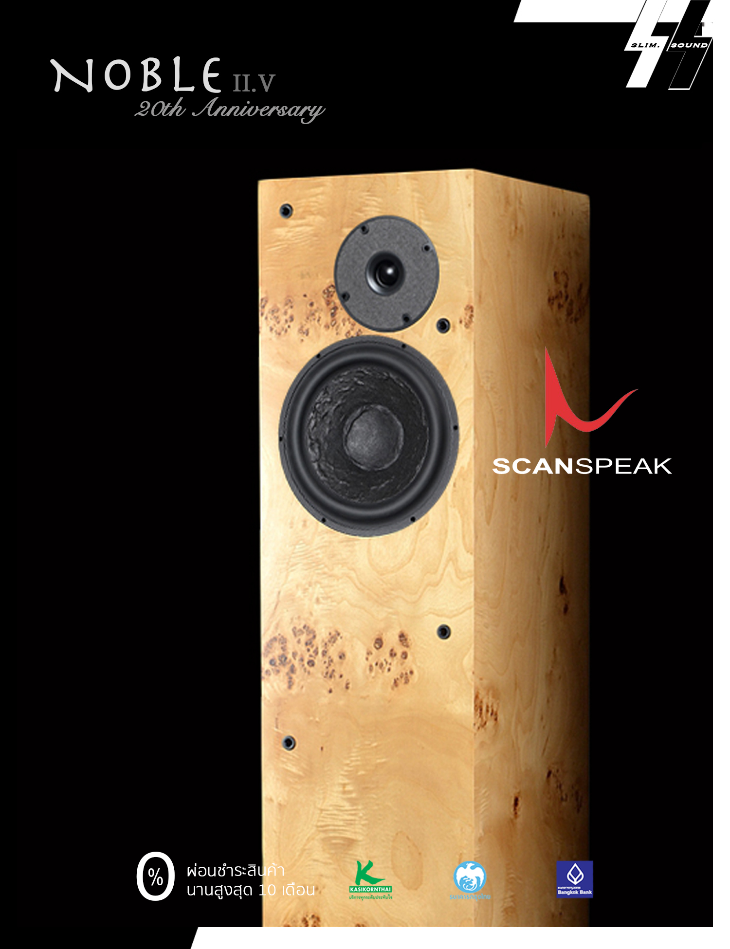 ลำโพงตั้งพื้น | Union Audio - Noble 2.5 (20th Anniversary) | Scanspeak 6/5" woofer - 3/4" tweeters Floor Standing (Craft in China)