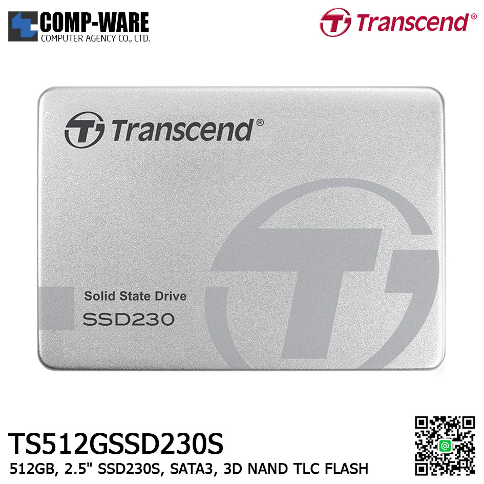 Transcend SSD230S 512GB SSD 2.5" SATA3, 3D NAND TLC TS512GSSD230S - 5Y Warranty
