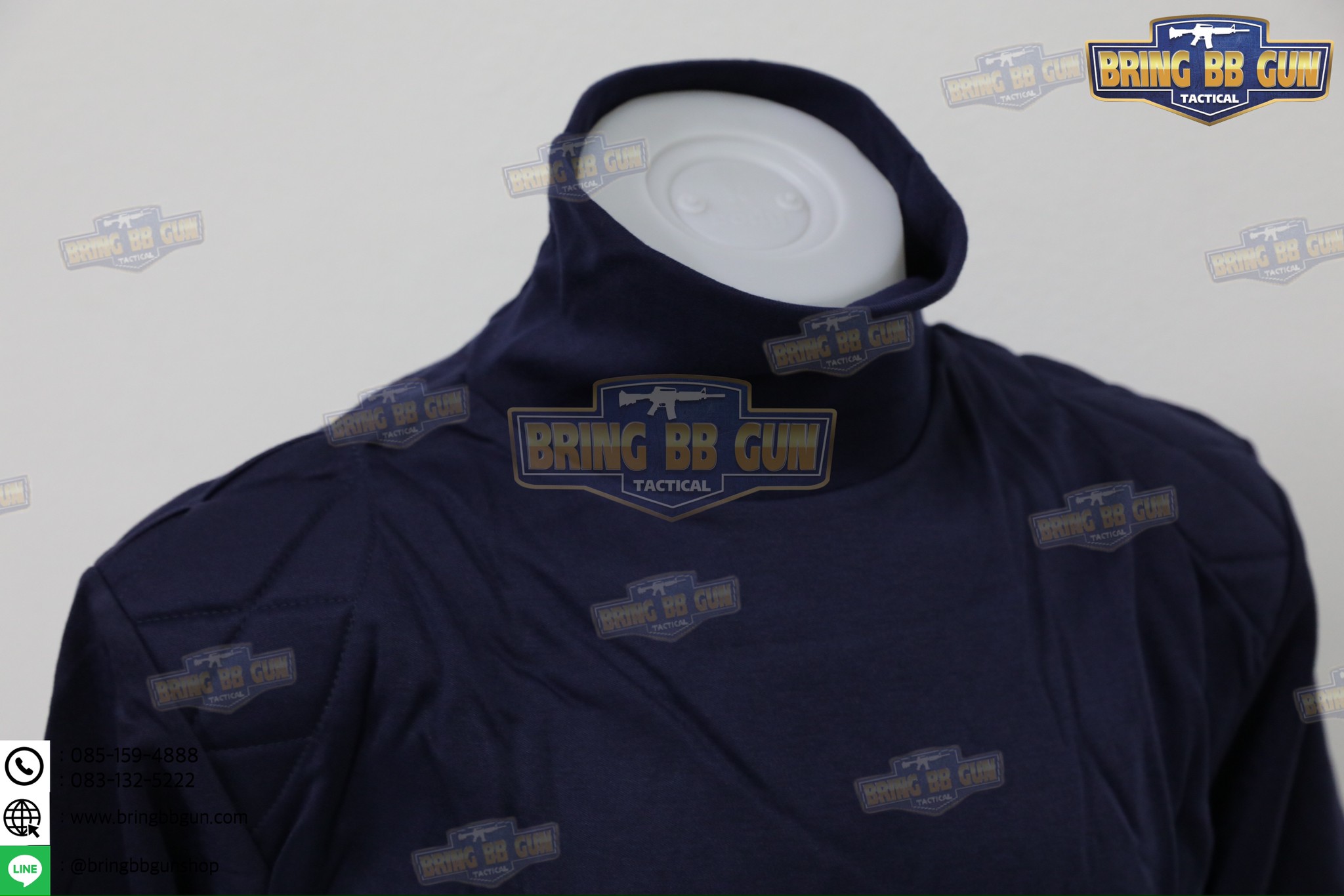 เสื้อยืดแขนยาว บุไหล่ คอเต่า (ผ้า TC)