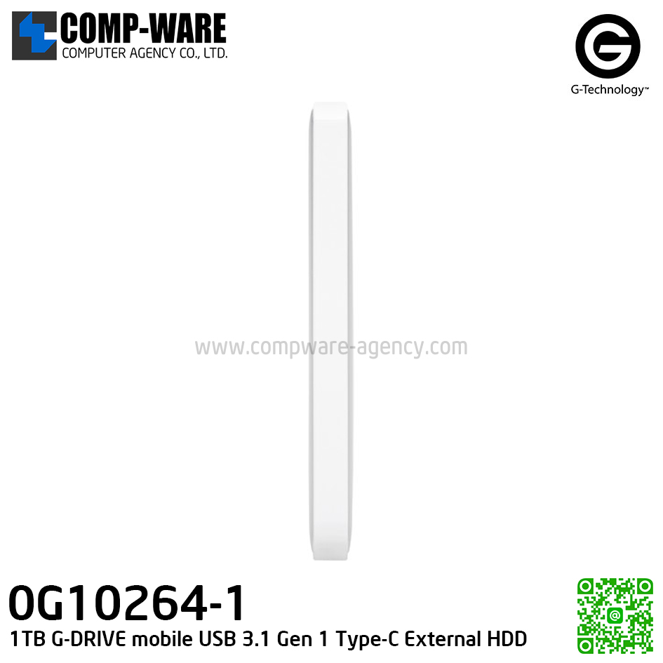 G-Technology 1TB G-DRIVE mobile USB 3.1 Gen 1 Type-C External Hard Drive (Silver) - 0G10264-1