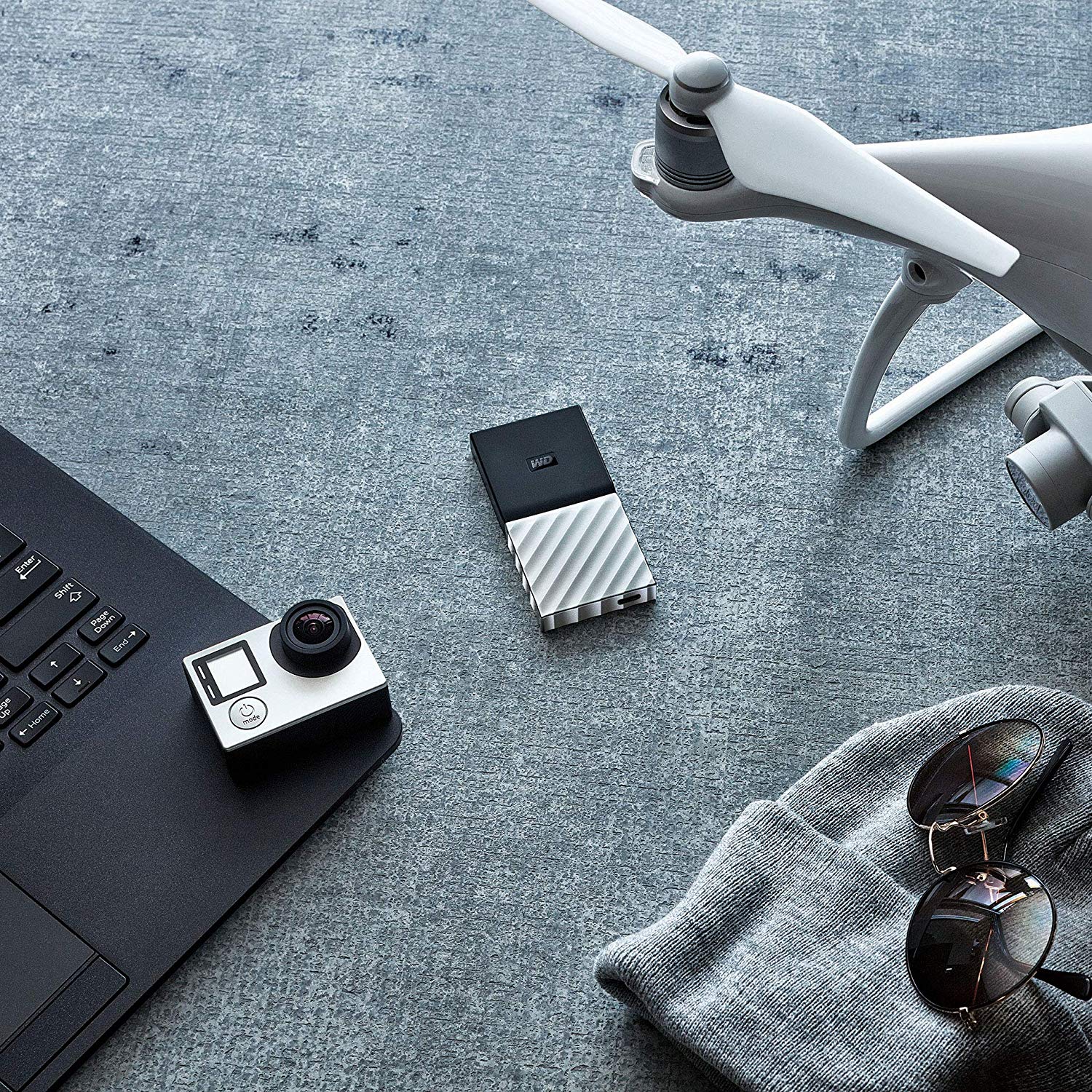 WD 1TB MY PASSPORT SSD Portable Storage - USB 3.1 (Type-C) - Black-Gray - WDBKVX0010PSL