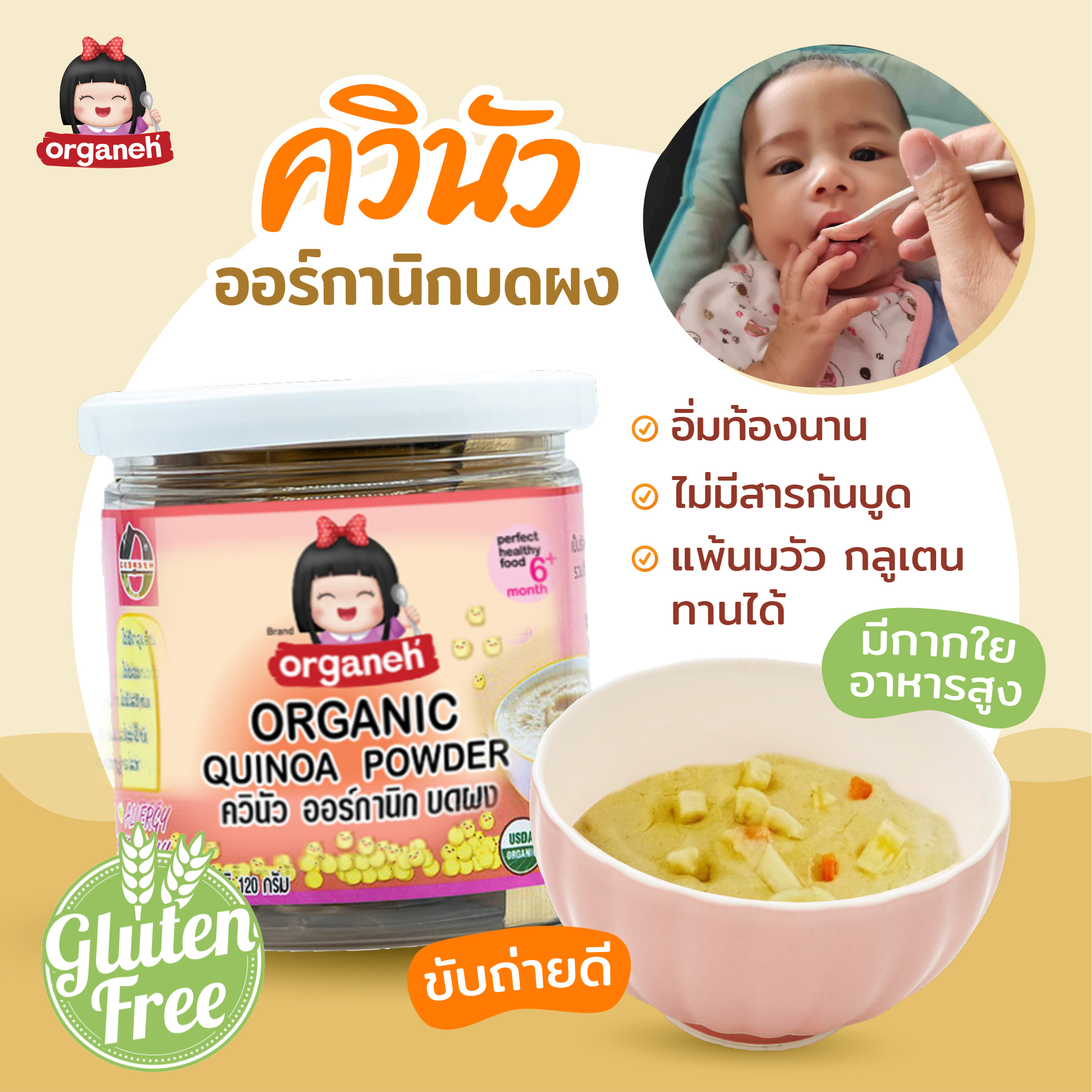 ควินัว ออร์กานิก บดผง Organic Quinoa Powder