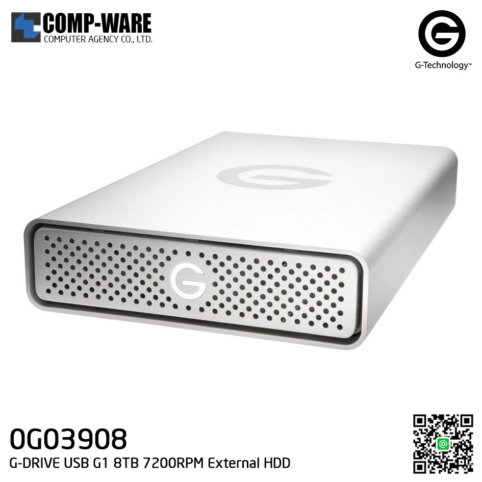 G-Technology G-DRIVE USB G1 8TB 7200RPM External Hard Drive - 0G03908