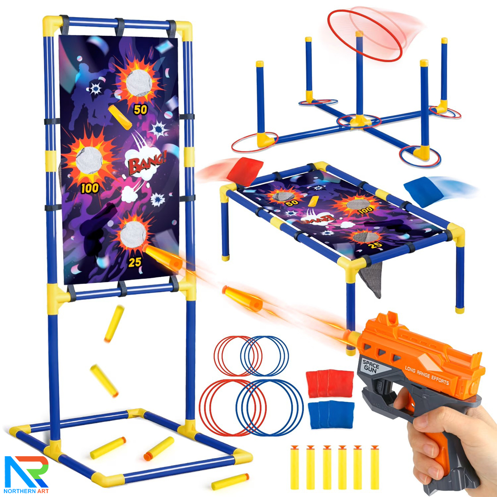 เกมส์ 3 IN 1 เกมส์โยนถุงทราย เกมส์ยิงเป้า และเกมส์โยนห่วง ถอดประกอบได้