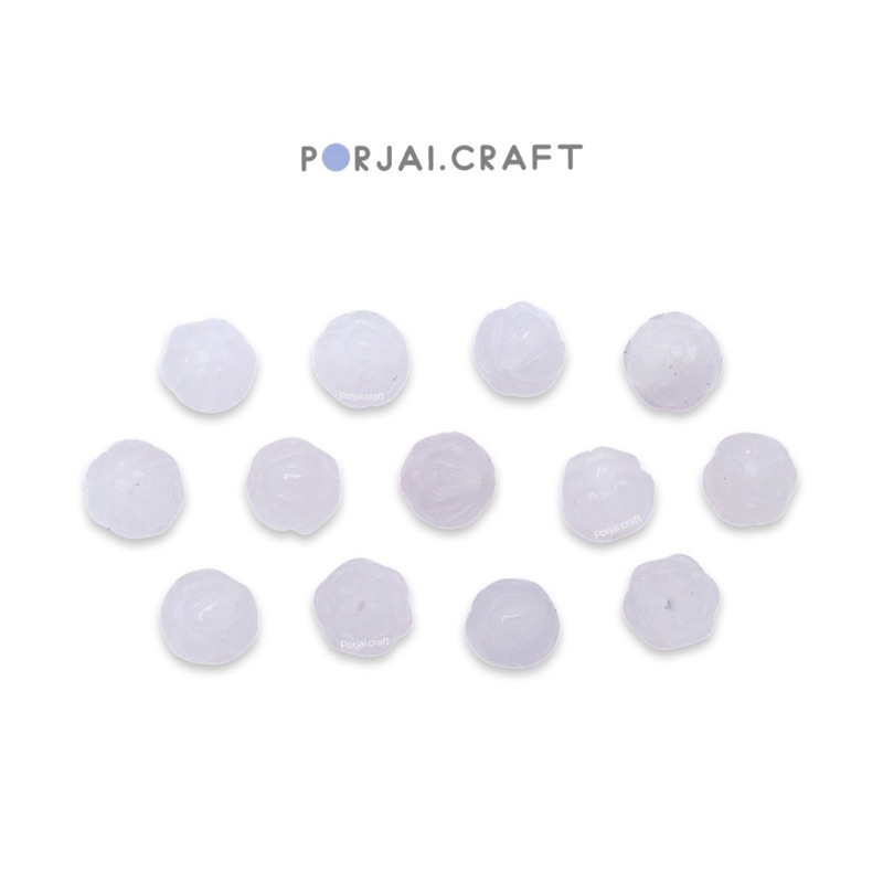 Lavender Fluorite Lotus Bead ลูกปัดดอกบัวลาเวนเดอร์ฟลูออไรต์ 10mm