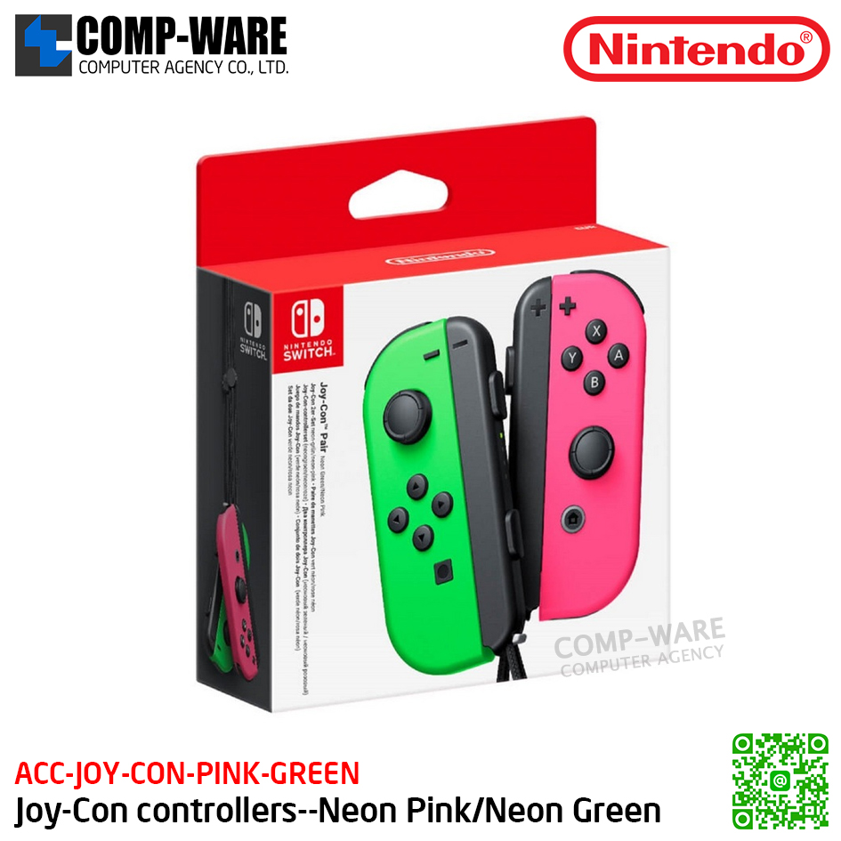 NINTENDO Joy-Con controllers--Neon Pink/Neon Green (Accessories) - ACC-JOY-CON-PINK-GREEN