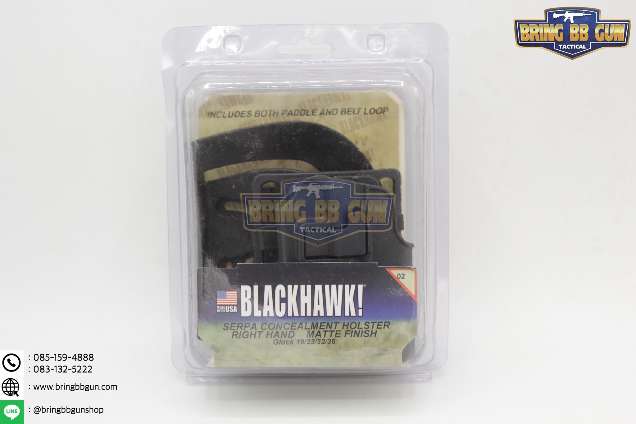 ซองปืนพกนอก ทรง Black Hawk รุ่น Glock19 สำหรับปืน : Glock 19/23/32/36