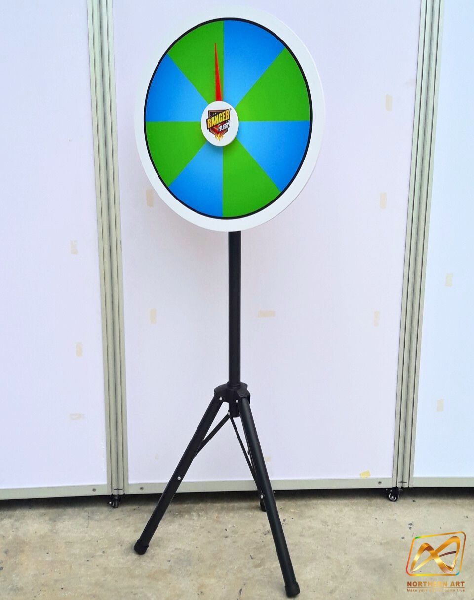 เกมส์วงล้อตั้งพื้น รุ่น 3 ขา ขนาดวงล้อ 60-100 ซม.ปรับระดับได้ 100-157 ซม. จัดเก็บง่าย เคลื่อนย้ายสะดวก