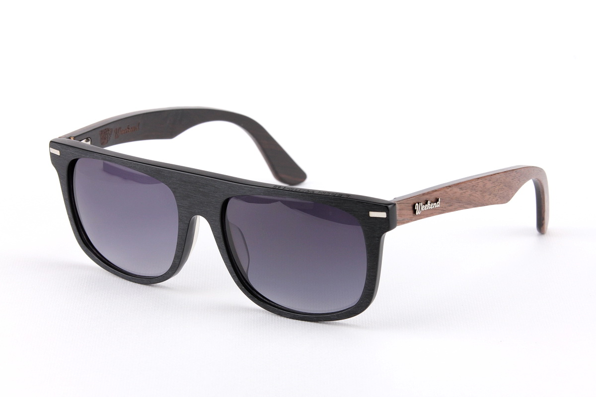 แว่นกันแดดขาไม้ Weekend Duet Collection Berlin Matte Black (Dark)