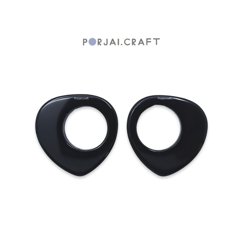 Black Obsidian Heart Frame Bead ลูกปัดออบซิเดียน 28mm