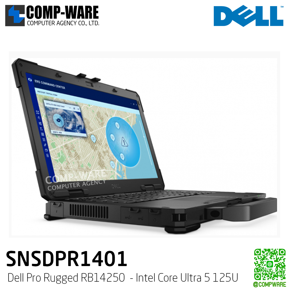Dell Pro Rugged RB14250 (SNSDPR1401) - Intel Core Ultra 5 125U / 16GB (2x8GB) / 256GB SSD M.2 / Intel Iris Xe Graphics / 14" Non-Touch, FHD 1920x1080, 60Hz / Windows 11 Pro / 3Yr Pro Support