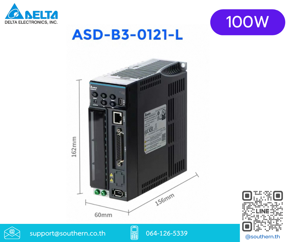 Delta AC Servo Drive ASD-B3-0121-L 100W 220V 3/1-Phase , close loop