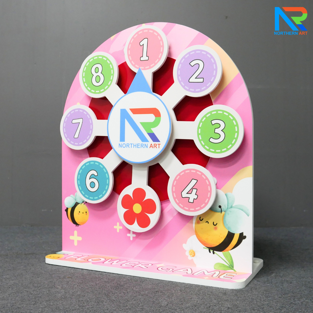 เกมส์วงล้อตั้งโต๊ะ 8 แฉก หมุนได้ ขนาด (W)58 x (D)20 x (H)65 ซม. วัสดุ ไม้MDFปิดผิวเมลามีน+พลาสวูด