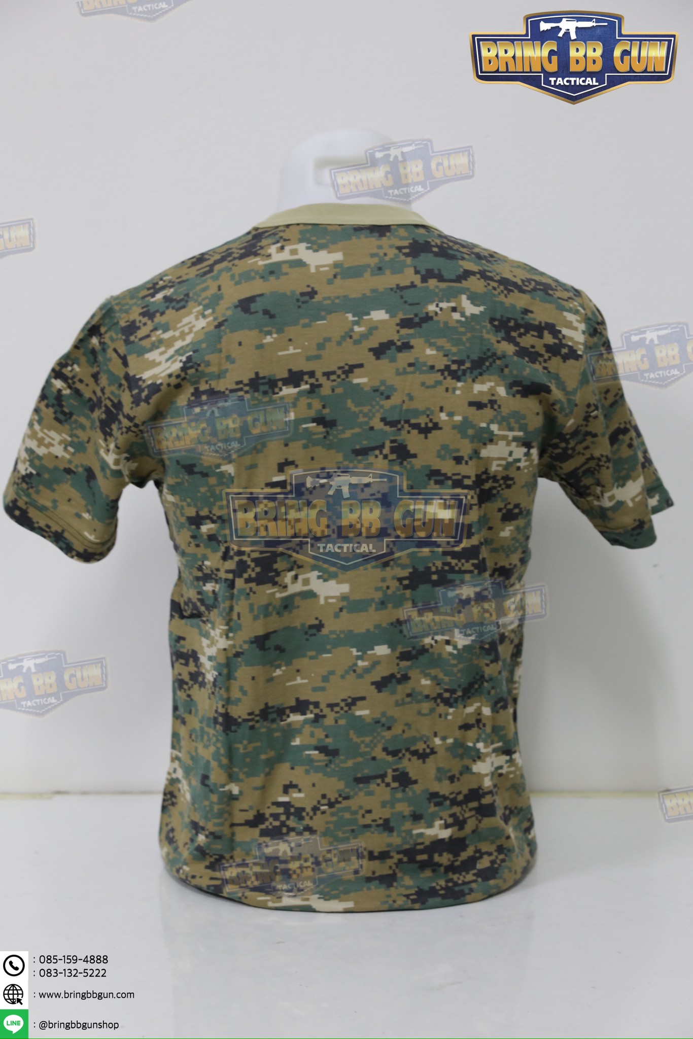 เสื้อยืดคอกลมลายพราง พิมพ์ลาย3D ผ้า TC