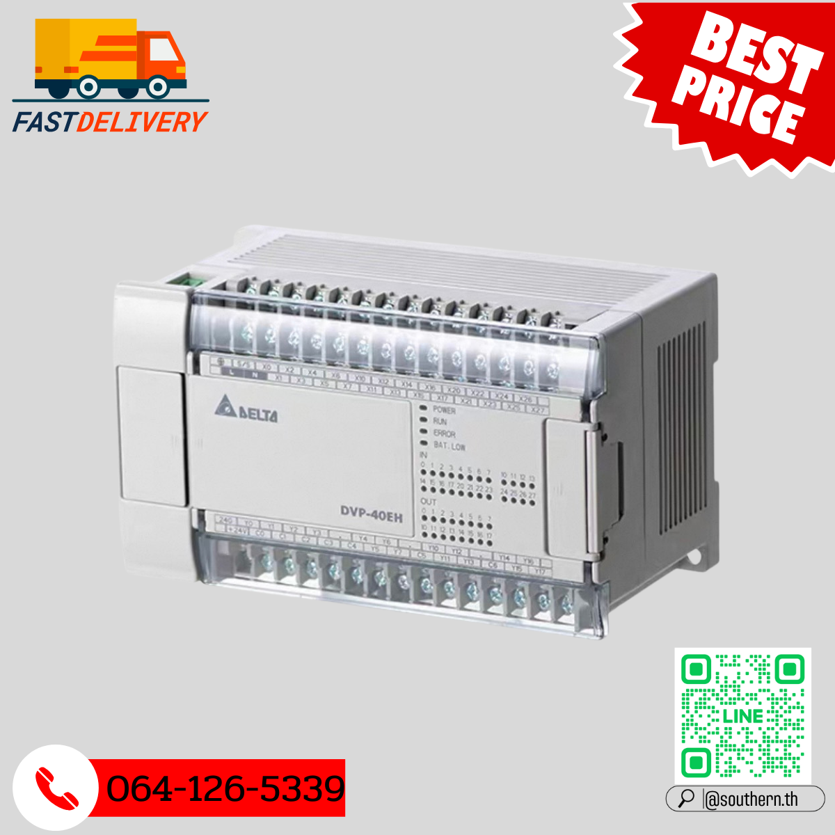 Delta PLC DVP40EH00R3 24DI/16DO 220V (Relay)