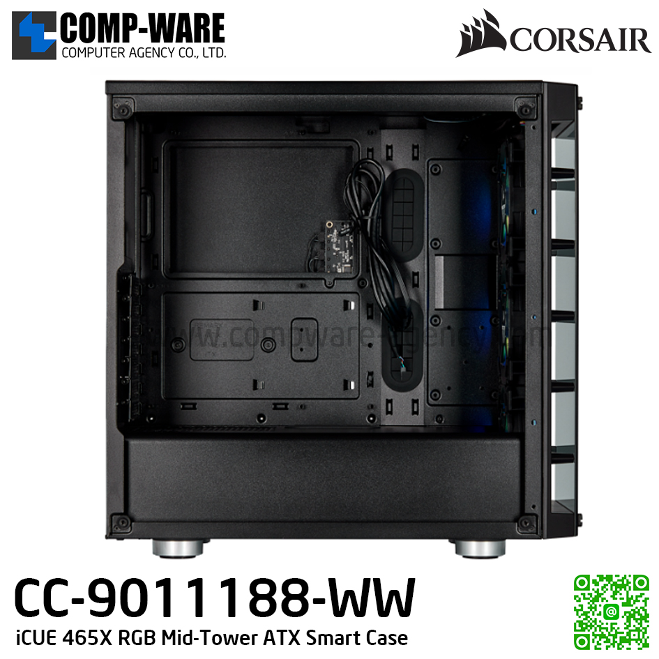 CORSAIR iCUE 465X RGB Mid-Tower ATX Smart Case Black - 465X-RGB/BK (CC-9011188-WW) เคสเปล่า