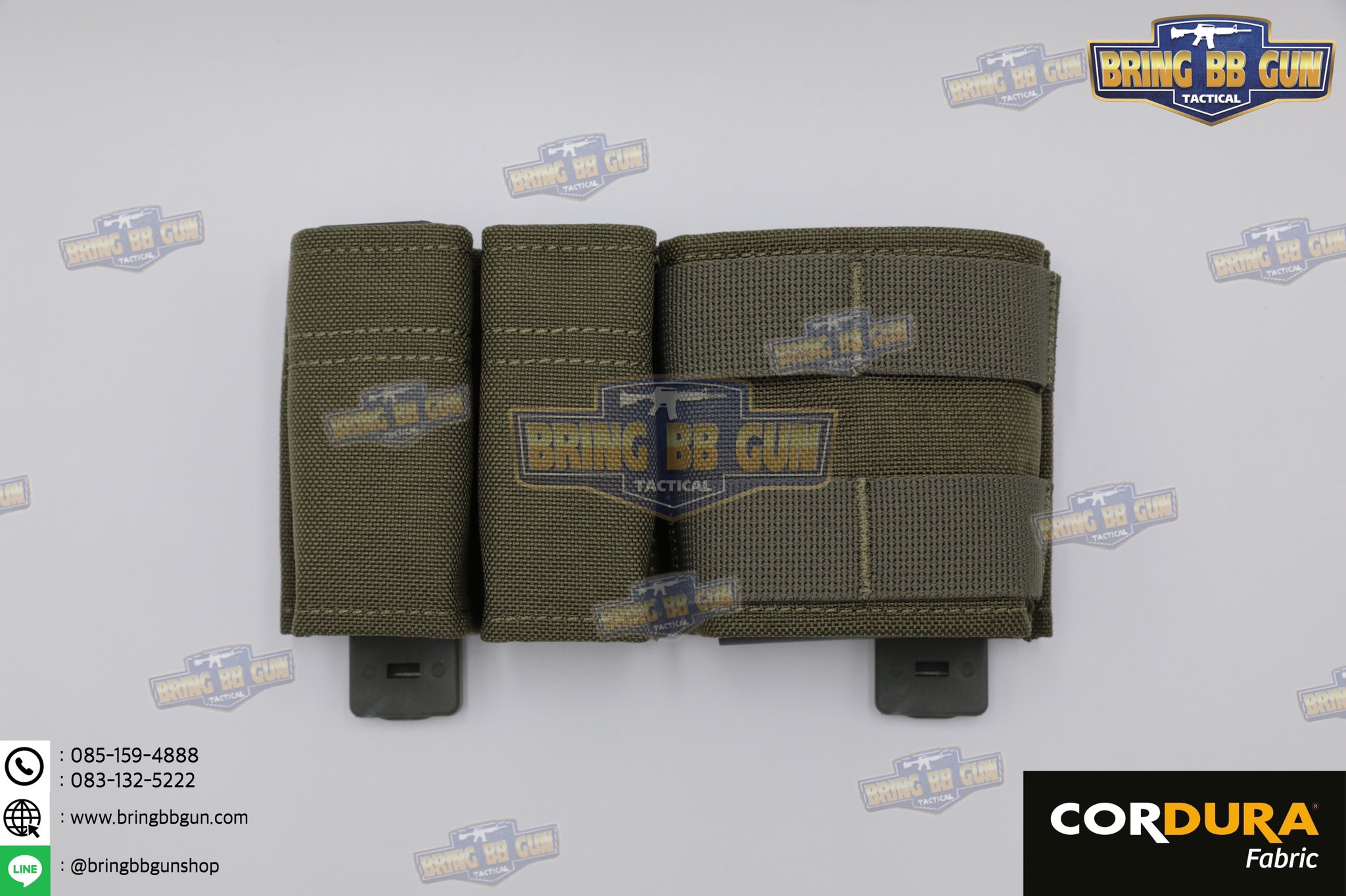 เพ้าแม็กกาซีน 2+1 (ปืนสั่น2ช่อง+ปืนยาว1ช่อง) (ซองแม็กกาซีน 2+1) (FAST 9MM &5.56 Double Mag Pouch)