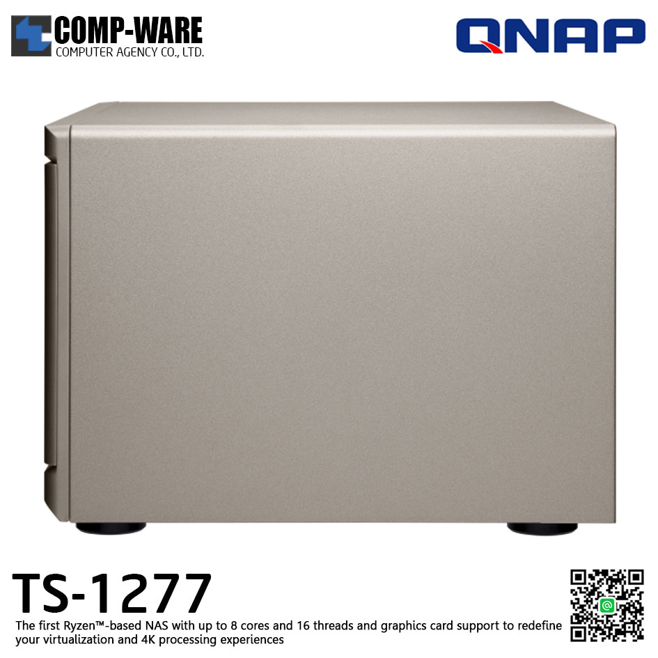 QNAP NAS 12-Bay (8+4) TS-1277 (8GB DDR4 RAM up to 64GB) AMD Ryzen5 1600 6C/12T TS-1277-1600-8G