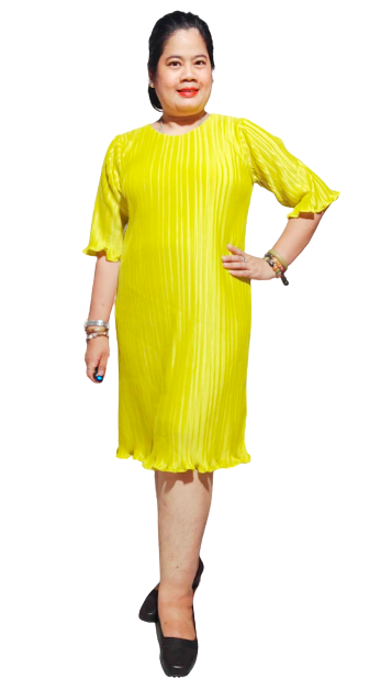 NNandNN Shop 18 0002 เดรสอัดพลีท ทรงตรง สีพื้น หลายสี free size