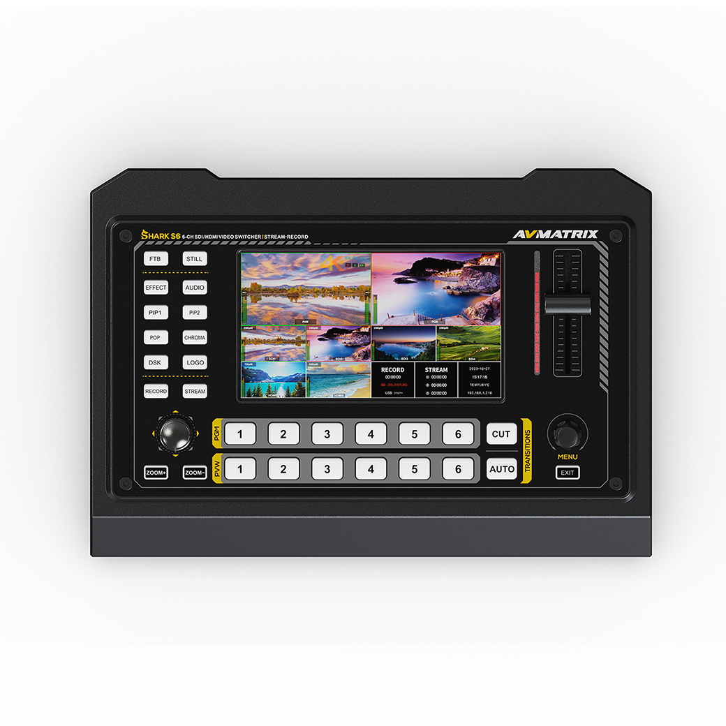 AVMATRIX Shark S6 6อินพุต HDMI/SDI วีดีโอ สวิตเชอร์