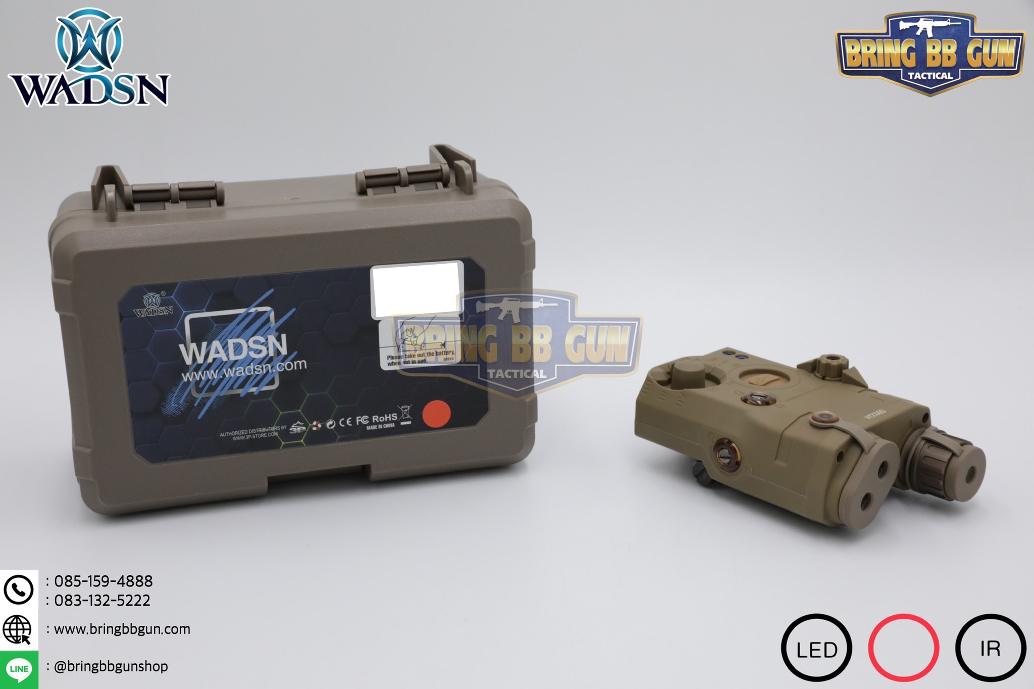 กล่อง PEQ-15 LA-5C Laser Pointer ยี่ห้อ WADSN รุ่น Real Grade (รุ่น Top) รุ่นไฟฉาย และ เลเซอร์สีแดง