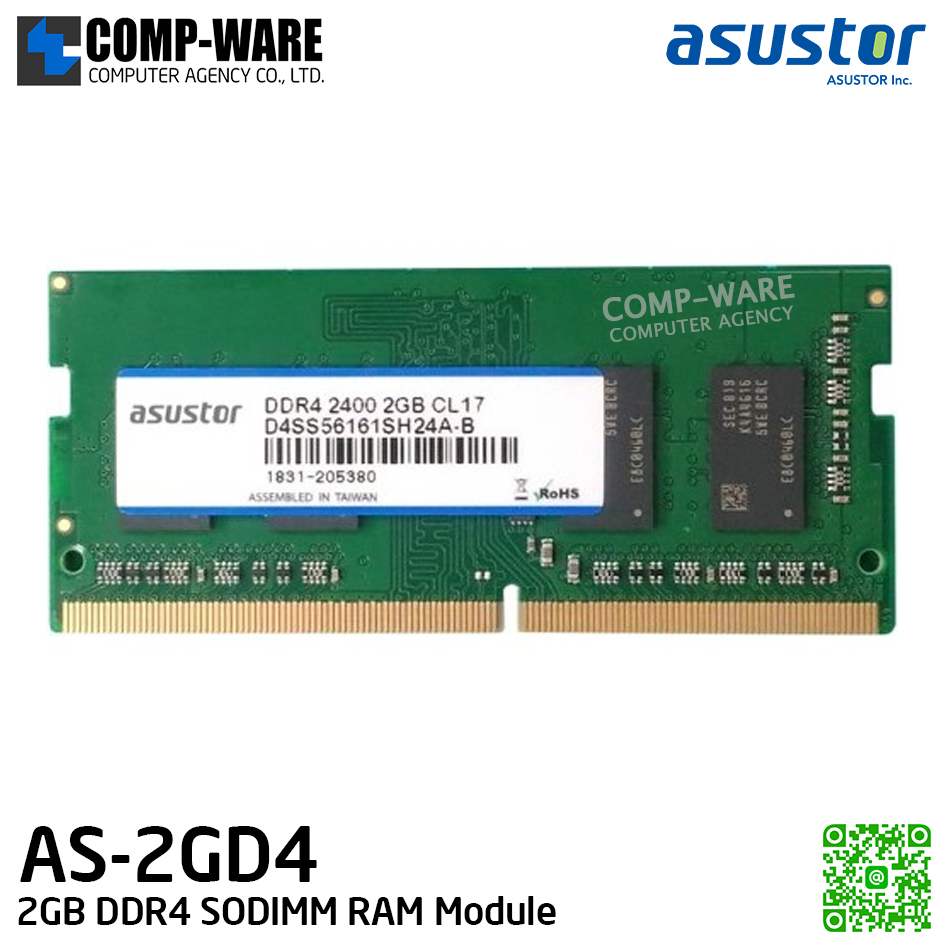 Asustor AS-2GD4 2GB DDR4 SODIMM RAM Module (3Y Warranty)