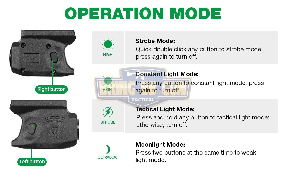 ไฟฉายติดปืน Sig Sauer P365 ยี่ห้อ Warriorland รุ่น SL-1