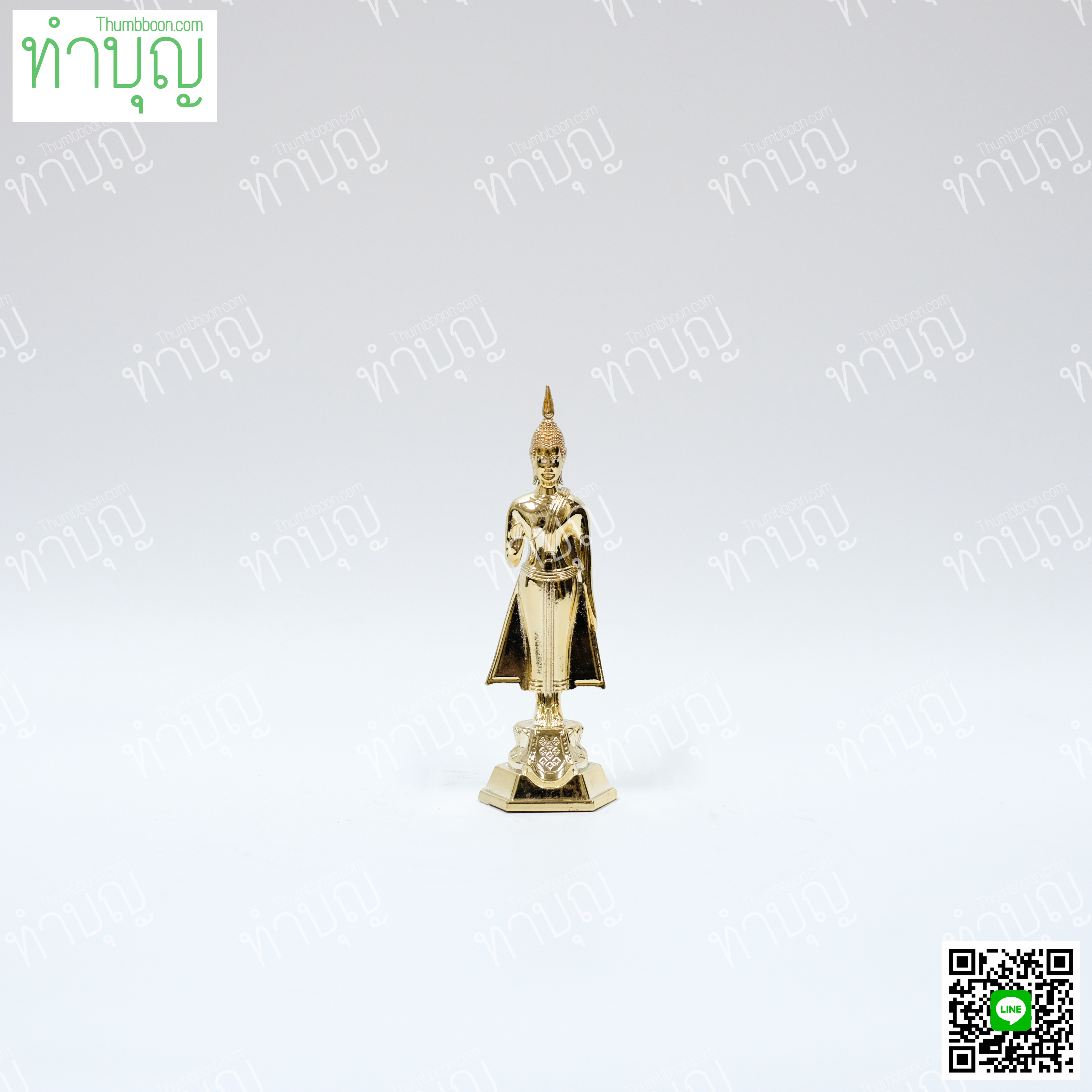 พระประจำวันจันทร์ (ปางห้ามญาติ) 2" กะไหล่ทอง