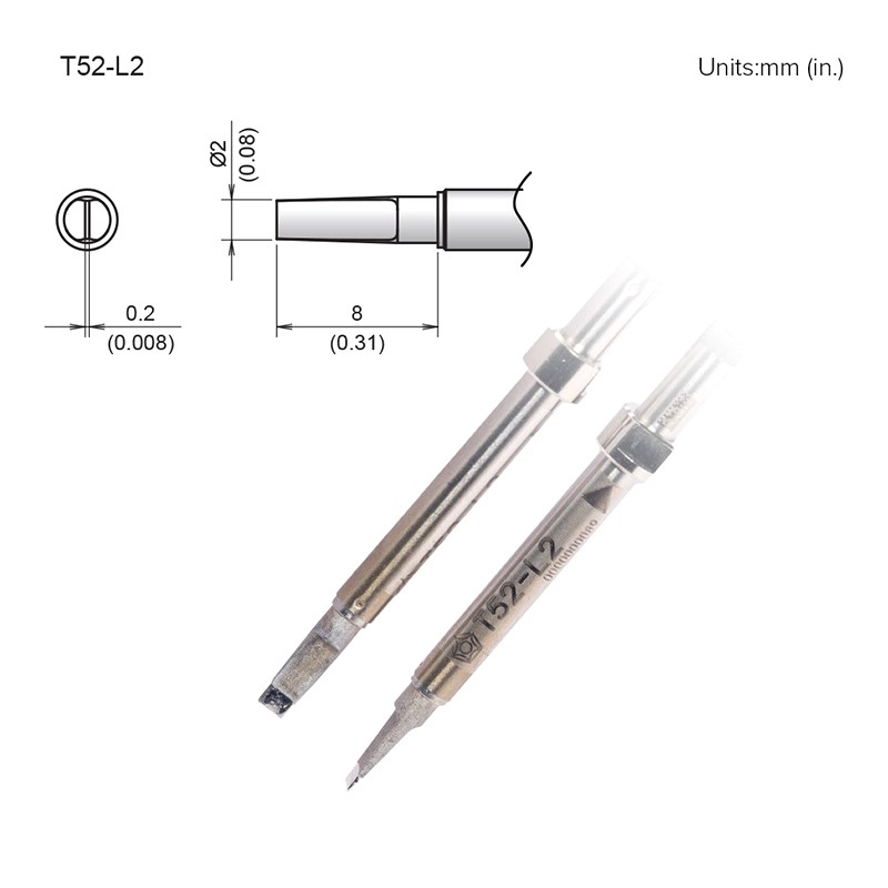 ปลายหัวแร้ง T52 สำหรับ FX-9706 | HTFX-T52 | HAKKO | ปลายด้ามแหนบ สำหรับด้ามไมโคร HFX9706